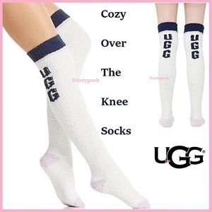 UGG Soft Cozy Long Over Knee Socks Thigh High Boots OTK Discontinued Blue New